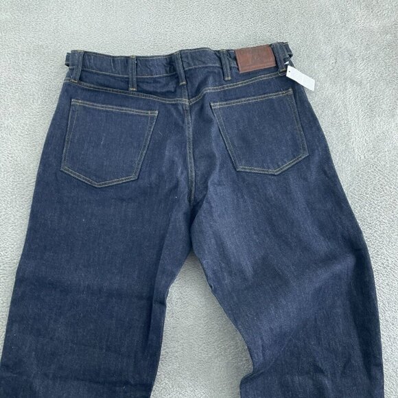 Lands End Square Rigger Mens Traditional Fit Jeans 38 Dark Wash Denim 0625 - Picture 2 of 11